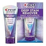 Crest 3DWhite Deep Stain Remover Dazzling Mint Toothpaste, 2.1 oz (Pack of 1), Whiter Teeth in 1 Day, Enamel Safe Fluoride Toothpaste for Fast Stain Removal and Prevention