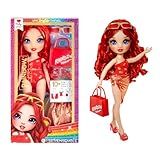 Rainbow High Swim & Style Ruby, Red 11" Fashion Doll with Shimmery Wrap to Style 10+ Ways, Removable Swimsuit, Sandals, Fun Play Accessories. Kids Toy Gift Ages 4-12 Years