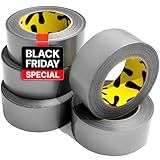 5-Pack Duct Tape - Heavy Duty, Waterproof - 90 Ft x 2 In - Silver, Flexible, No Residue, Easy Tear, All-Weather, Duct Tape Bulk for Outdoor Use, DIY, School, Office, B2B, Repairs, Supplies, Crafts