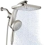 BOZYBO Rain Shower Head with Handheld: High Pressure Shower Heads with Handheld Spray Combo, 12" Rainfall Shower Head and 9 Sprays Hand Showerheads with Magnetic Docking and Power Jets, Starlight