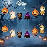 Halloween String Lights, 4.9Ft 10 LED Fall Fairy Lights Skull String Lights Halloween Decor Autumn Light Battery Optional 2 Flashing Modes Cute Lights 2026 Indoor Outdoor Decor for Home Yard Patio