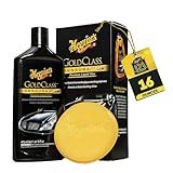 Meguiar's Gold Class Carnauba Plus Premium Liquid Wax Kit, Car Detailing Kit with a Pure Carnauba Wax Blend and a Foam Applicator Pad for Keeping Glossy Paint Protected Like a Pro, 16 Oz Bottle