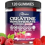 Creatine Monohydrate Gummies 5000mg for Men & Women, Organic Pure Creatine Gummies | Sugar Free,Vegan, Non-GMO,Raspberry Flavor, 120 Count