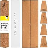 Luxury Cork Yoga Mat - Non Slip, Extra Thick Grip. Thicker, Longer, and Wider for More Comfort and Support. Tough Enough For Hot Yoga. Natural, Non Toxic, and Eco Friendly. Optional Alignment Lines. (Jetsetter, Mini 72" x 24" x 4.25mm)