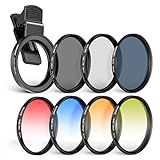 NEEWER 58mm Lens Filter Kit with Clip, CPL + ND32 + Starlight + 4 Graduated Colors, Compatible with iPhone 17 16 16e 15 14 Pro Max Canon Nikon Sony Camera