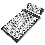 ProsourceFit Acupressure Mat and Pillow Set for Back/Neck Pain Relief and Muscle Relaxation, Black