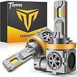 Termitor Upgraded H11/H9 Light Bulbs, 50,000LM Ulter Brightness, 6500K White H11/H8/H16 Fog Light Bulbs Real 1:1 Halogen Mini Size, 70000+ Hours Lifespan, Replacement Combo Turn Signal Fog Lights