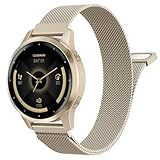 Astorgos 18mm Metal Watch Band Compatible with Garmin Venu 4 41mm/3S/2S; Forerunner 265S/255S; Vivoactive 4S/Vivomove 3S, Mesh Stainless Steel Replacement Strap Magnetic Clasp Wristband,Champagne Gold