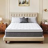 CH Charme House Queen Mattress 10 Inch Hybrid Mattresses in a Box, Medium Feel Foam and Individual Pocket Springs, Fiberglass Free Mattress, Extra Edge Support, Pressure Relief, CertiPUR-US, Grey