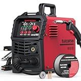 ARCCAPTAIN 165A MIG Welder 110V/220V [Large LED Display] 4 in 1 Gasless/Gas MIG/Lift TIG/Stick Welding Machine Multiprocess Welder Machine, IGBT Inverter Welder with Synergy, 2T/4T