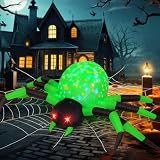 COMIN 9FT Halloween Inflatables Decorations Green Spider Yard LEDs Decor