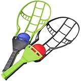 Liberty Imports Trackball Sport Chuck and Catch Ball - 2 Player Lacrosse Racket Toy Classic Backyard Game Set Outdoor Play for Kids & Adults (2 Pack)