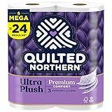 Quilted Northern Ultra Plush Toilet Paper, 6 Mega Rolls = 24 Regular Rolls, 3X Thicker*, 3 Ply Soft Toilet Tissue