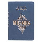 Mr. & Mrs. 366 Devotions for Couples Enrich Your Marriage and Relationship Blue Faux Leather Flexcover Devotional Gift Book w/Ribbon Marker