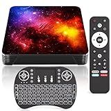 Android 14.0 Smart TV Box 2025, 4GB RAM 128GB ROM TV Box with Dual WiFi 2.4G/5G Ethernet Bluetooth 4.2 Support 4K+ HD Video Playback, Quad-Core Processor for Home Entertainment