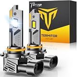 Termitor 9012/HIR2 Light Bulbs, 90,000LM 15X Ultra-Bright, 1:1 Mini Size, 6500K Cool White, No Flickering No Adapter Required Off-Road 9012 Fog Light, 90K+ Hrs Lifespan, Plug and Play, Pack of 2