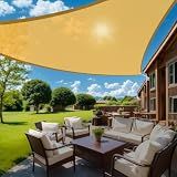 HappyTrends Sun Shades Outdoor Patio,Heavy Duty Shade Sail UV Protection Beach Canopy,Tear and Rust Resistant Wind Sail for Yard Deck Lawn Garden Triangle Sunshade(1 6' X 1 6' X 1 6',Sand)