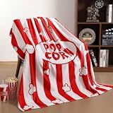 Buryeah 50'' x 60'' Popcorn Movie Throw Blanket Gifts for Women Movie Lover