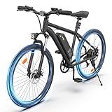 Flydone Electric Mountain Bike for Adults 750W Peak 55 Miles+ 20MPH Adult Electric Bicycles 26" Ebikes for Road Sand Mountain (Standard, Black)