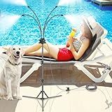 Homasky Standing Misters for Outside Patio, Adjustable Height 5.3 FT Stand Misting System for Cooling Outdoor, Portable Water Mister for Mist Playing, Patio Cooling, Backyard, Porch, Sprinkler (Gray)