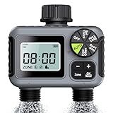 Dsoon Water Timer for Garden Hose, 2 Zone Smart Sprinkler Timer with Rain Delay,Dual-Zone Water Time|Rain Sensor+Manual/Automatic Modes|2025 Waterproof Upgrade|Dual-Program Irrigation System
