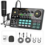 MAONO MaonoCaster Lite AU-AM200-S1 All-in-One Podcast Equipment Set with 3.5mm Microphone for Live Streaming, Podcast Recording, PC, Smartphone