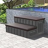 Hot Tub Steps, Outdoor Spa Steps with Storage, Non-Slip & Sturdy Hot Tub Stairs, 36 Inches Long