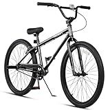 cubsala 24 Inch BMX Race Bike Bicycles Beginner-Level to Advanced Riders with 2 Pegs Trick Cycling and Professional Riding, Black