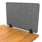ReFocus Raw Clamp-On Acoustic Desk Divider, Noise-Reducing PET Privacy Panel for Offices, Sound-Dampening Desk Screen for Focused Work, Easy Installation Workspace Divider (24" × 16", Castle Gray)