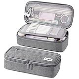 WEMATE Large Pencil Case Aesthetic, Big Capacity Canvas Pouch with Zipper, Marker Pen Case for Women & Men, Portable Stationery Pencil Bag for Office, Light Grey