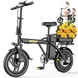 WERHY Electric Bike for Adults, 500W Motor, 22 MPH Max Speed Folding Ebike, 14" Electric Bicycles, Max 30/40/50 Miles Range (Pedal Assist Mode), Mini E Bikes
