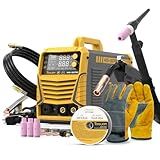 TOOLIOM 4 in 1 MIG Welder 180A Gas MIG/Flux MIG/Stick/Lift TIG Multiprocess Welding Machine 110V/220V Welder Kit with Lift TIG Torch