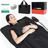 yamxun Infrared Sauna Blanket for Home: Portable Full Body Detox Wrap with Deep Heat Relaxation - Adjustable 86-176°F Far Infrared Therapy 20-60 Min Timer Waterproof Foldable Design 71 x 31.5 Inch
