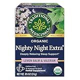 Traditional Medicinals Organic Nighty Night Extra Tea With Valerian Root for Relaxation, 16 Tea Bags (Pack of 1)
