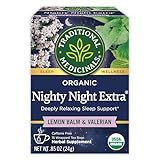 Traditional Medicinals Organic Nighty Night Extra Tea With Valerian Root for Relaxation, 16 Tea Bags (Pack of 1)