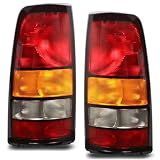 Nakuuly Tail Lights Compatible With 1999-2002 Chevy Silverado 1999-2006 GMC Sierra 1500 2500 3500 1500 HD 2500HD Driver and Passenger Side Taillights Rear Lamp without Bulb (Black Border)