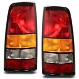 Nakuuly Tail Lights Compatible With 1999-2002 Chevy Silverado 1999-2006 GMC Sierra 1500 2500 3500 1500 HD 2500HD Driver and Passenger Side Taillights Rear Lamp without Bulb (Black Border)