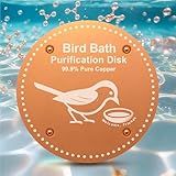 OICEME Bird Bath Purification Disk Pure Copper Outside Winter Solar Power Birdbath Heater Deicer Cage Hanging Bowl Metal Warmer Deck Railing Glass Concrete Ceramic Stone Stand Water Fountain Station