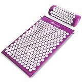 ProsourceFit Acupressure Mat and Pillow Set for Back/Neck Pain Relief and Muscle Relaxation, Purple