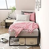 ZINUS 12 Inch Lorelei Metal Platform Bed Frame, Mattress Foundation with Steel Slat Support, No Box Spring Needed, Easy Assembly, Twin, Black