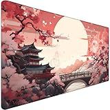 Japanese Large Gaming Mouse Pad with Stitched Edges, 31.5" x 15.7" Large Extended Computer Pad, Mouse Pad Protector with Non-Slip Waterproof Rubber Base for Laptop Office Accessories, Sunset