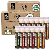 Earth's Daughter USDA Organic Lip Balm 12-Pack (2x 6-Packs) - Fruit Flavors, Beeswax, Coconut Oil, Vitamin E - Best Lip Repair Chapstick for Dry Cracked Lips - Moisturizing Lip Care