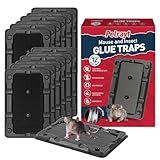 Glue Mouse Traps Indoor for Home -12 Pack Sticky MouseTraps Indoor for Safe Home Pest Control. Pre-Scented, Non-Toxic Glue Boards for Mice, Mouse & & Insects. Easy to Use