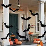YUJUN Halloween Hanging Bats for 12PCS 3D Halloween Yard Outdoor Decoration