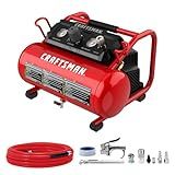 CRAFTSMAN Air Compressor, 2 Gallon Portable Air Compressor 1/3HP Max 125 PSI Oil-Free Light Weight with 10 PCS Accessory Kit