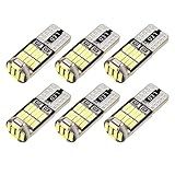 A ABSOPRO T10 194 168 W5W 2825 Canbus LED 6500K 4014 Chipset 26SMD Car Interior Door Dome Map Backup Trunk Glove Box Light Bulbs Aluminum Alloy White Light (Set of 6)