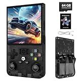 R36MAX Retro Handheld Game Console,64GB Preloaded Classic Video Games,Support 30+ Simulators,Retro Gaming Console with 4.0-in HD IPS Screen, 4000mAh Battery (Black)