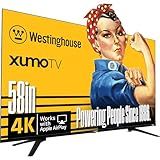Westinghouse 58-inch Smart TV, 4K UHD Xumo TV w/ HDR10, Voice Remote, Dolby Vision, Dolby Atmos, Edgeless, Flat Screen LED Television w/Bluetooth, Apple AirPlay, Wi-Fi & Mobile Connectivity