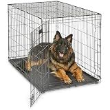 MidWest Homes for Pets 48-Inch iCrate for Extra-Large Breeds, 90-110 lbs, Single Door Folding Dog Crate with Divider Panel, Leak-Proof Tray & Secure Latches, Portable, Durable & Easy to Assemble