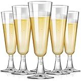 SUREHOME Plastic Champagne Flutes Disposable Champagne Glasses 20 Pack 5.5 Oz Clear Plastic Mimosa Glasses Acrylic Wedding Toasting Cups for Baby Shower Birthday Party Supplies Bar Cocktail Cups